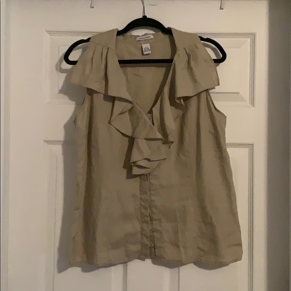 Richard Malcolm Sleeveless Linen Ruffle Top